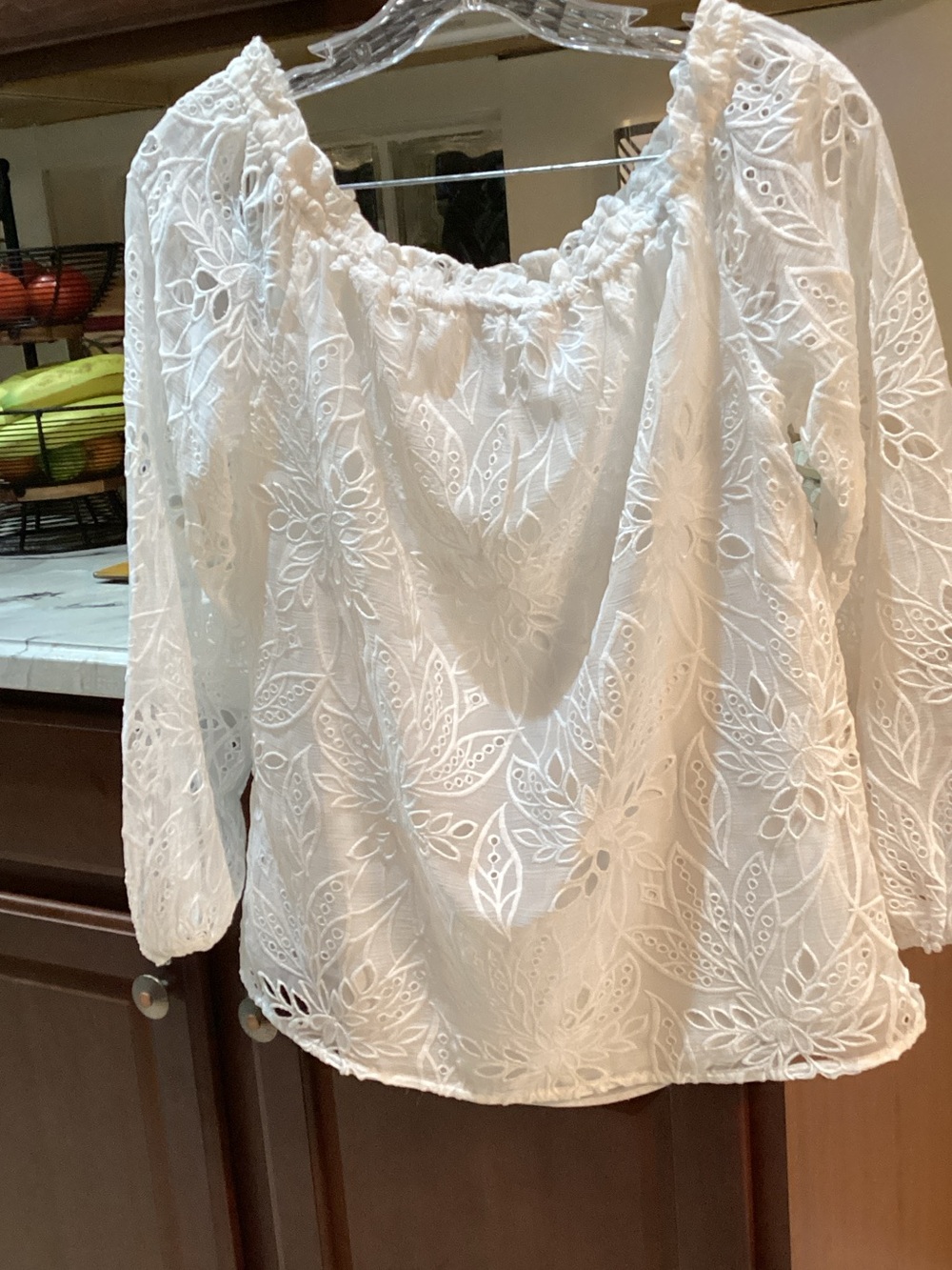 Size Medium Openwork Peasant Top